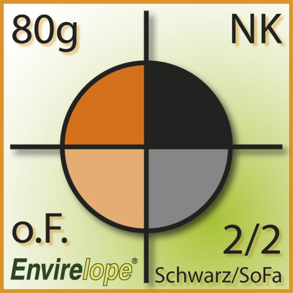 KH C6/5 NK OF 80, Envirolope, 2/2 farbig schwarz/Sonderfarbe (HKS/Pantone) bedruckt